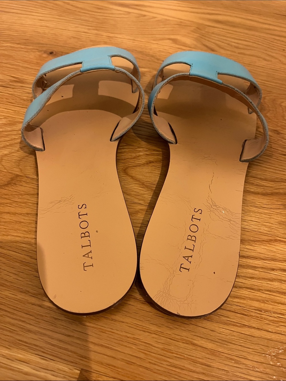 Talbots Blue Leather Slide Sandals Size 11 | Chic Summer Flats - Picture 6 of 7
